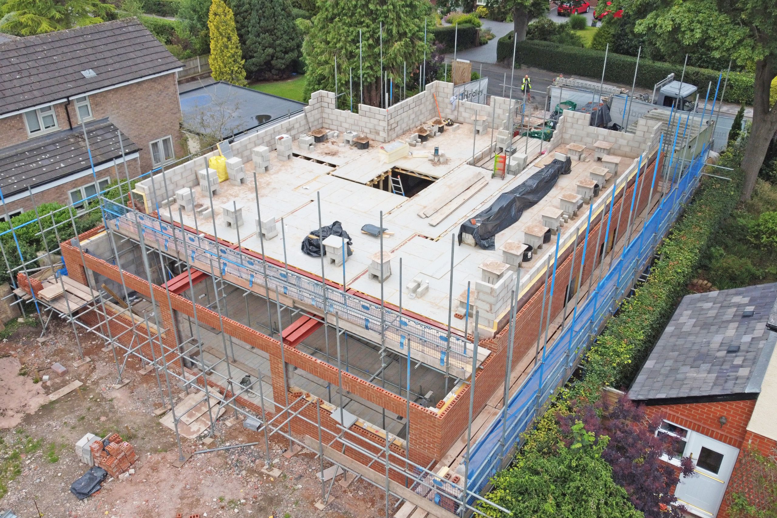 A photo of a home under construction